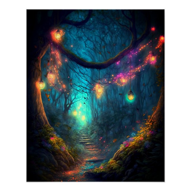 Poster Imaginaire de forêt enchantée fée magique Pixie Po (Devant)