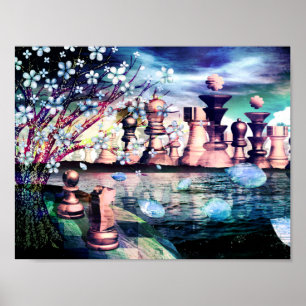 Poster Imaginaire de la ville des échecs "Rentrer à la 