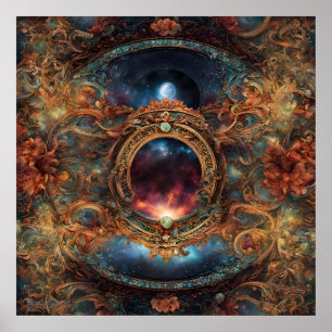Poster Imaginaire de moment mystique IA Art numérique d'i