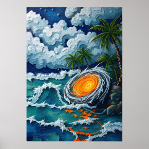 Poster Imaginaire de plage Vortex Tropical