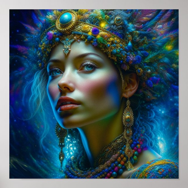 Poster Imaginaire Ethéal Art Princesse Guerrier Belle (Devant)