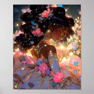 Poster Imaginaire femme Art Africain Américain
