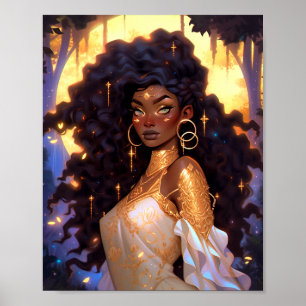 Poster Imaginaire femme Art Africain Américain