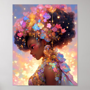 Poster Imaginaire femme Art Africain Américain
