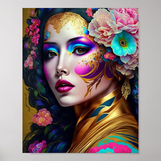 Poster Imaginaire Glam Femme Pop Art (Devant)