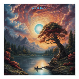 Poster Imaginaire Magie Romantique Paysage arboré