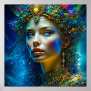 Poster Imaginaire magique Ethéal Art Belle déesse