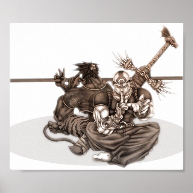 Poster Imaginaire Manga Guerriers (Devant)