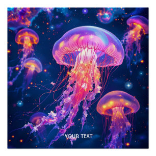 Poster Imaginaire Mélange Déchets Jellyfish Mer