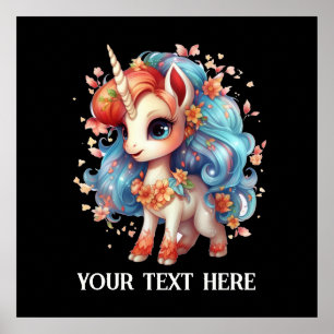 Poster Imaginaire mignon amoureux de licorne ajouter du t