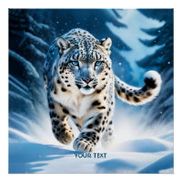 Imaginaire mignon léopard de neige en course