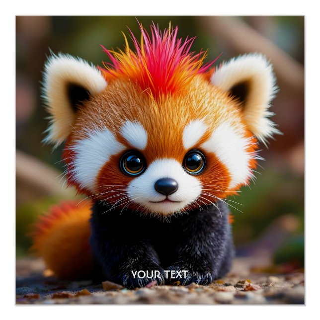 Poster Imaginaire mignon Panda Red Hai (Devant)