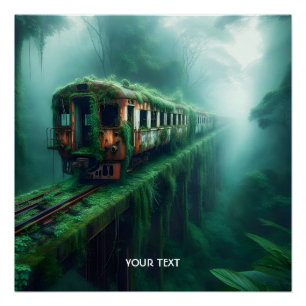 Poster Imaginaire mignon vieux train passé