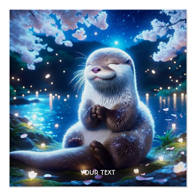 Poster Imaginaire Mignonne Bonne Nuit Otter (Devant)
