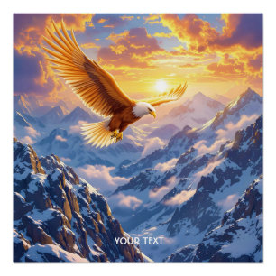 Poster Imaginaire Mignonne Eagle Mountains lever du solei