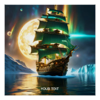 Imaginaire mignonne Vivid Sea Ship Moon