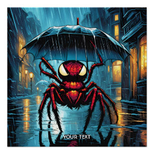 Poster Imaginaire mignonne Vivid Spider pluie parapluie