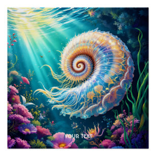 Poster Imaginaire Nature mignonne Monde sous-marin