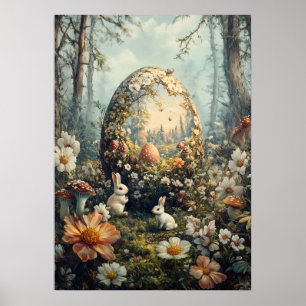 Poster Imaginaire Oeuf de Pâques dans l'art de la muraill