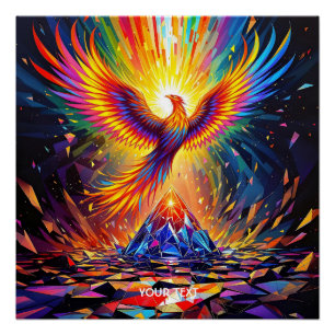 Poster Imaginaire Prisme mignonne Phoenix se lève