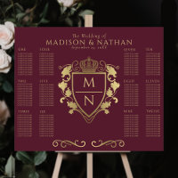 Imaginaire royal rouge Monogramme Mariage Siège