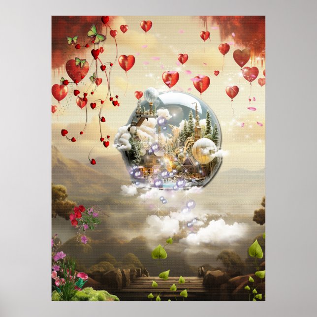 Poster Imaginaire royaumes de paysages magiques (Devant)