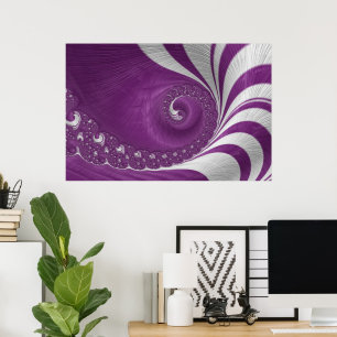 Poster Imaginaire strié psychédélique violet et vortex bl