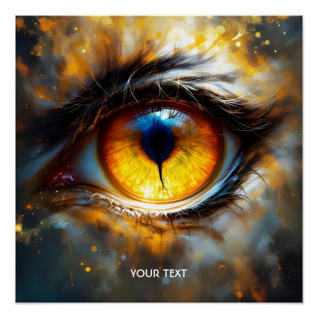 Poster Imaginaire Tigre mou Oeil orange (Devant)