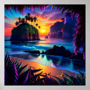 Poster Imaginaire Tropical Beach Trois