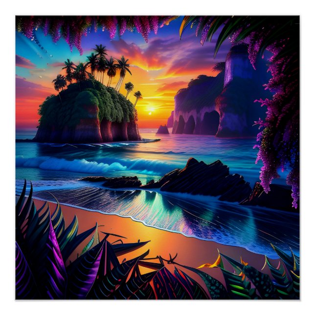 Poster Imaginaire Tropical Beach Trois (Devant)