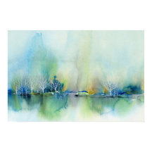 Imaginaire Turquoise bleu Peinture paysage Abstrai