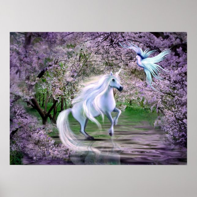 Poster Imaginaire Unicorne de printemps (Devant)