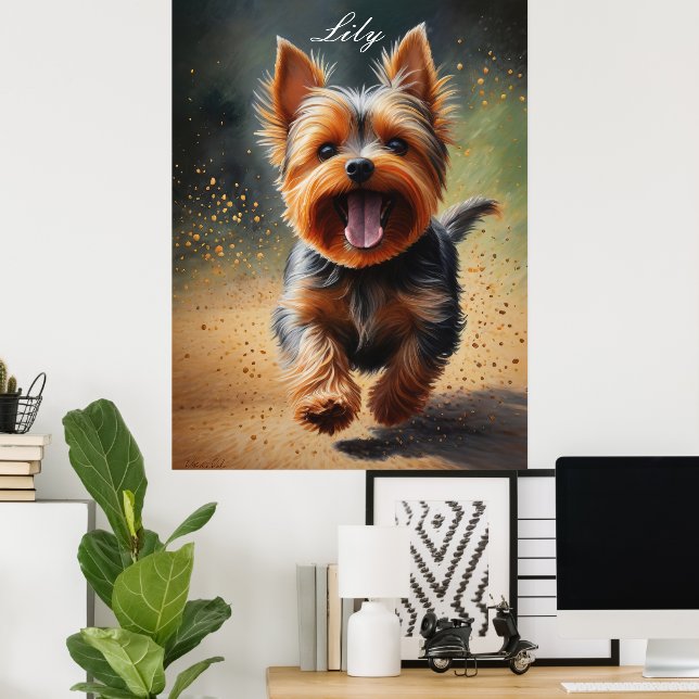 Poster Imaginaire Yorkshire Terrier Surreal Dog Art (Bureau à domicile)