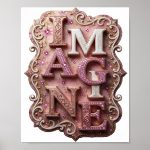 Poster IMAGINE Rose Élégant