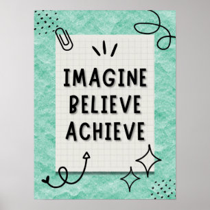 Poster Imaginez Croire Atteindre Des Citations D'Automoti