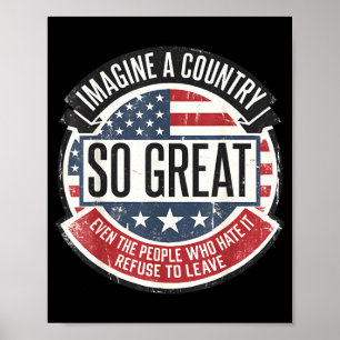 Poster Imaginez un grand pays États-Unis 4 juillet hommes