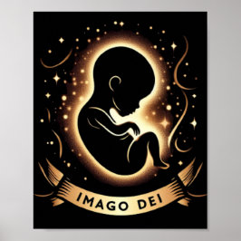Poster Imago Dei Image de Dieu Baby in Womb Black