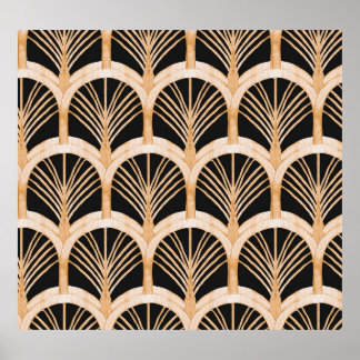 Poster Imitation or : aquarelle art déco.