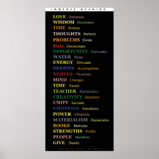 Poster Immense signification