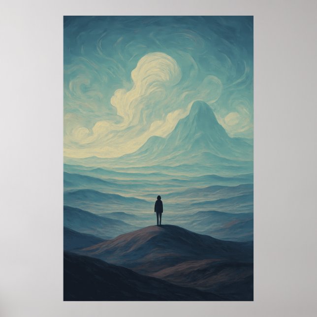 Poster Immersive Dreamscape of Solitude | Surreal Mountai (Devant)