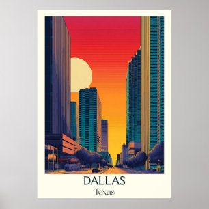 Poster immeubles de grande hauteur de la ville de Dallas 