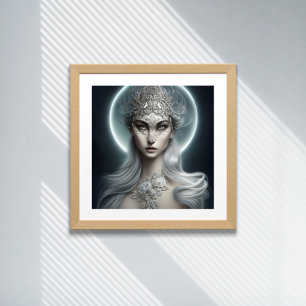 Poster Impératrice de la Lune Femme Belle Art Numérique
