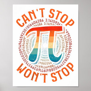 Poster Impossible d'arrêter Pi Wont arrêter Pi Day Vintag