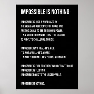 Poster Impossible N'Est Rien, Gym, Hustère, Succès, Grind