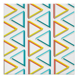Poster Impossible triangles geek motif
