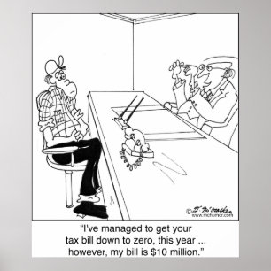 Poster Impôt zéro, CPA Bill 10 millions de dollars