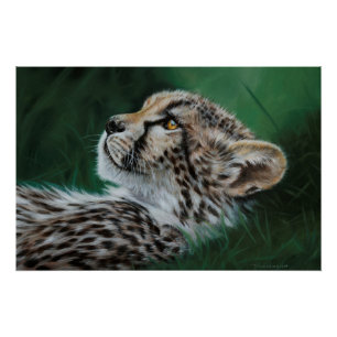 Poster Impression d'art fine de bébé guépard 71x47cm
