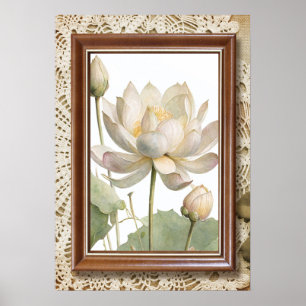 Poster "Impression d'art mural fleur de lotus élégante"