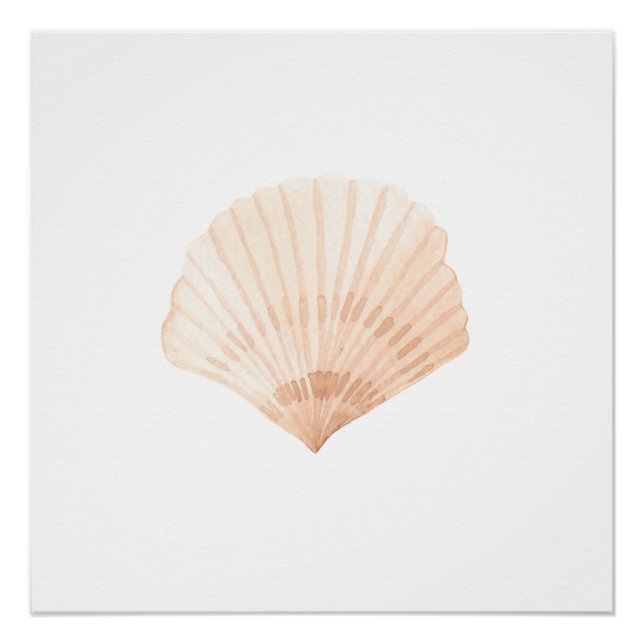 Poster Impression de l'aquarelle de la coquille de la sai (Devant)