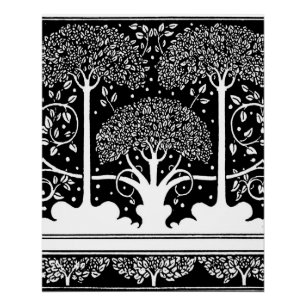 Poster Impression de motif d'arbre Art Nouveau d'Aubrey B